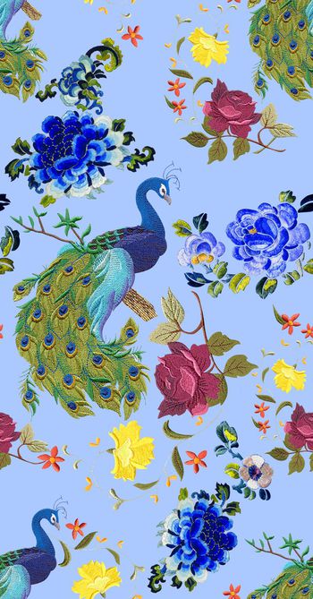 687222-刺绣花孔雀-b