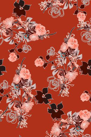 铁锈红印花华亿平台图片