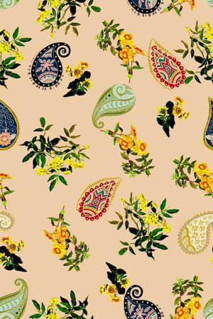 佩斯利印花华亿平台图片