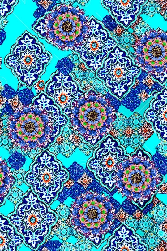 几何花纹印花华亿平台图片