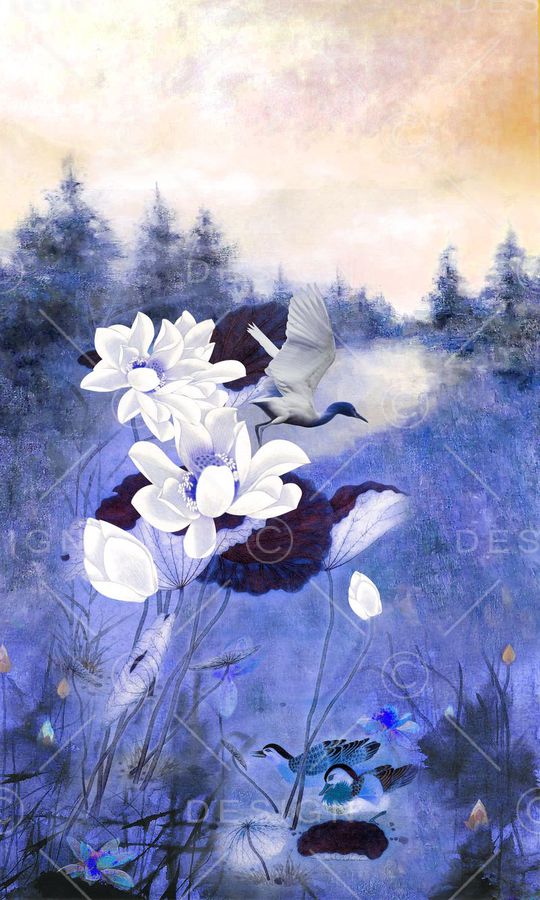 荷花印花华亿平台图片