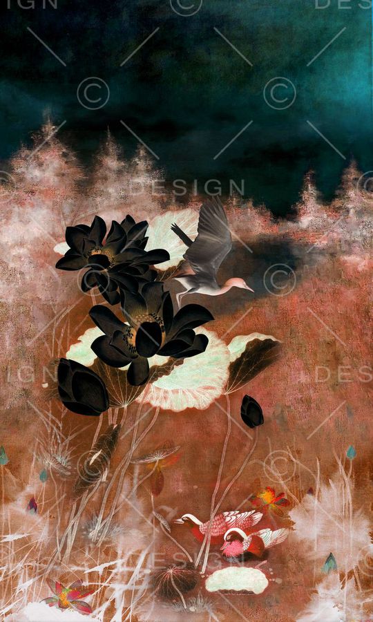 荷花印花华亿平台图片