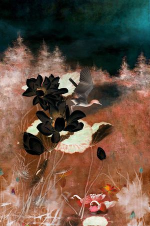 荷花印花华亿平台图片