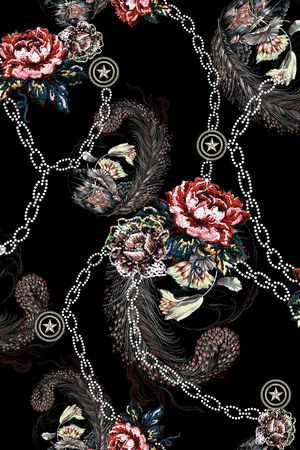 刺绣花卉印花华亿平台图片