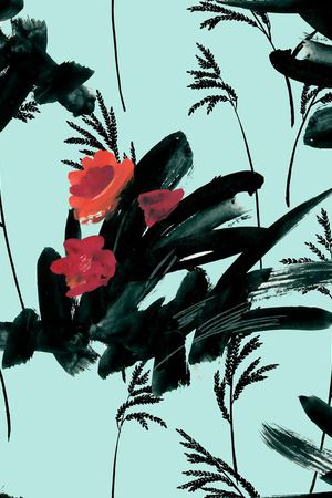 水墨印花华亿平台图片