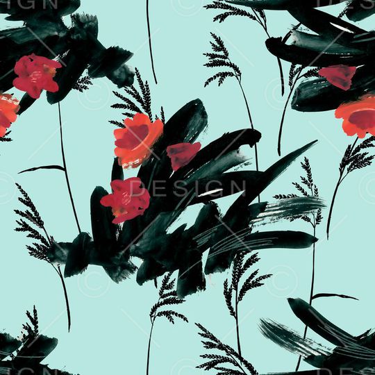 水墨印花华亿平台图片