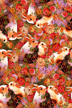 手绘油画印花华亿平台图片