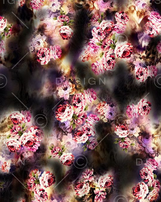 水墨画印花华亿平台图片