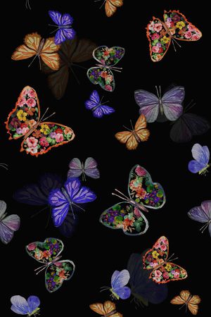 蝴蝶印花华亿平台图片