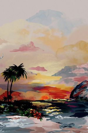 天堂鸟花印花华亿平台图片