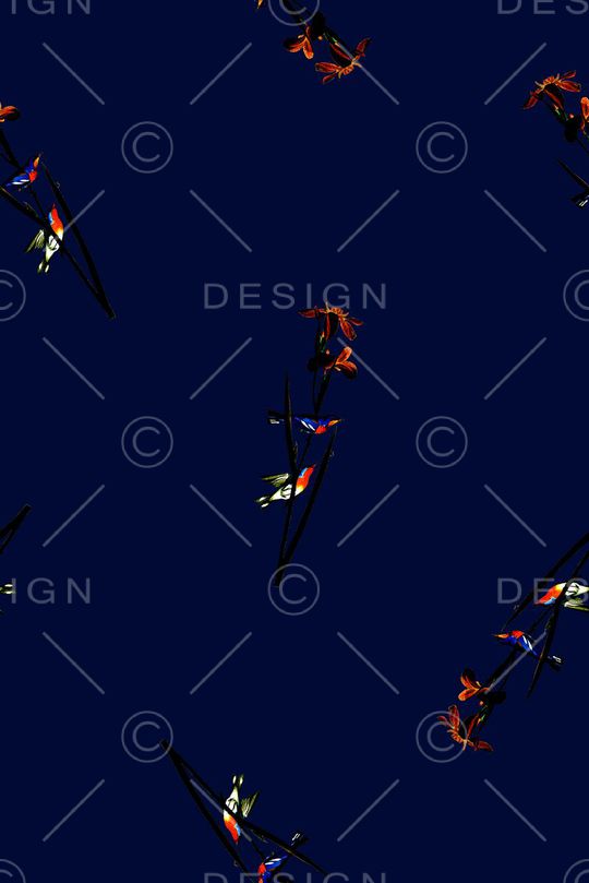 花鸟男装衬衫满版印花印花华亿平台图片