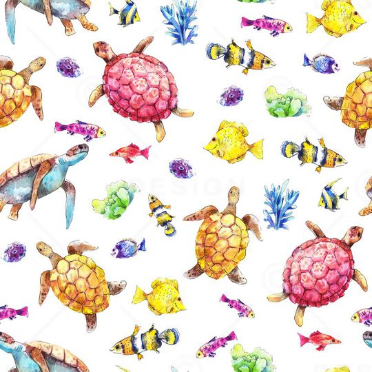 热带鱼印花华亿平台图片