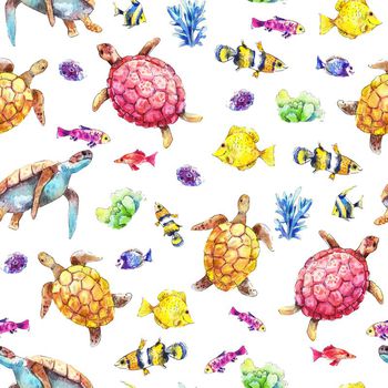 687735-海底世界鱼乌龟珊瑚小丑鱼