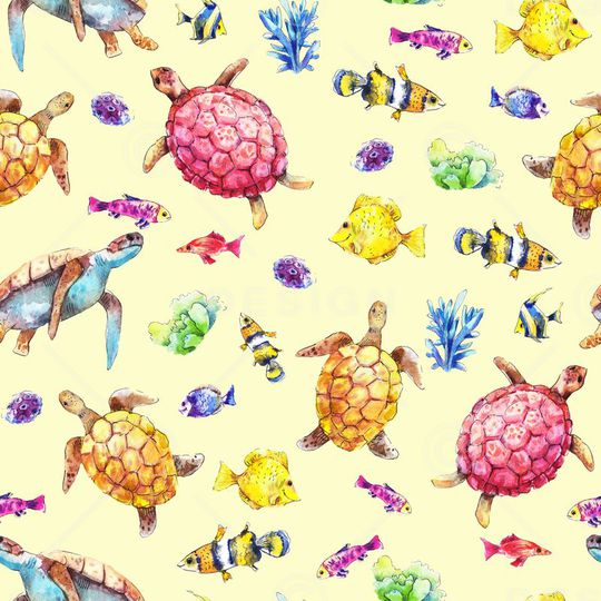 热带鱼印花华亿平台图片