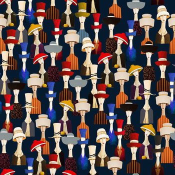 687760-戴帽子的女人黑