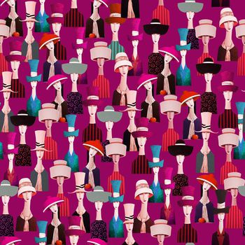 687763-戴帽子的女人紫