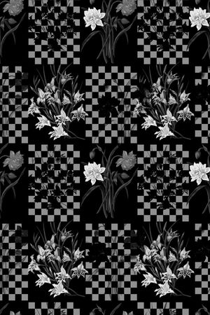 格子花卉时尚男装花印花华亿平台图片