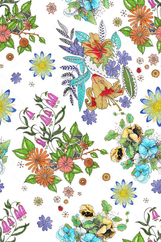 花卉印花华亿平台图片