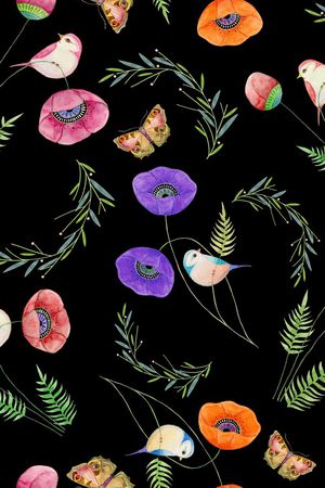 花鸟印花华亿平台图片