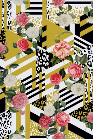 花卉印花华亿平台图片