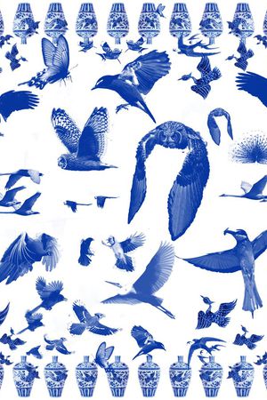 青花瓷印花华亿平台图片