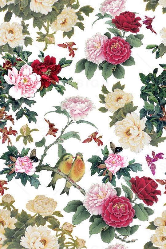 牡丹印花华亿平台图片