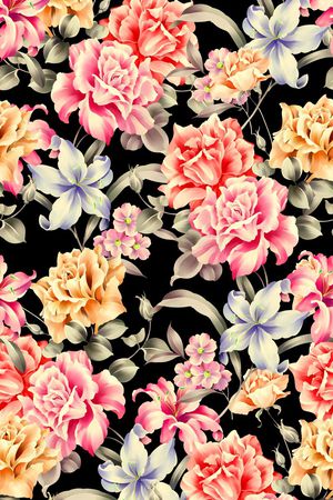 浪漫花卉印花华亿平台图片