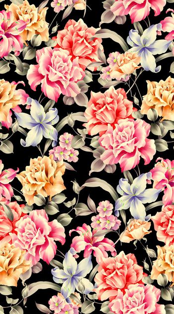 浪漫花卉印花华亿平台图片