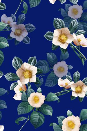 手绘花卉印花华亿平台图片