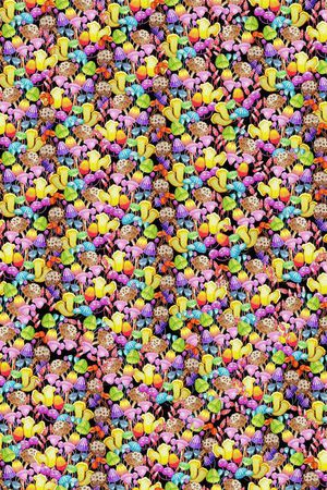 可爱密集小蘑菇印花华亿平台图片