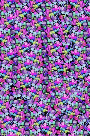 可爱密集小蘑菇印花华亿平台图片