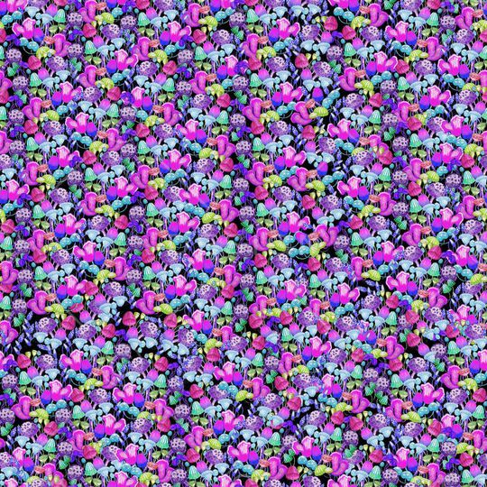 可爱密集小蘑菇印花华亿平台图片