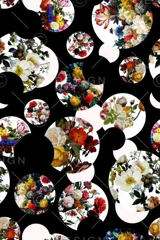 花卉组合印花华亿平台图片