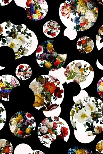 花卉组合印花华亿平台图片