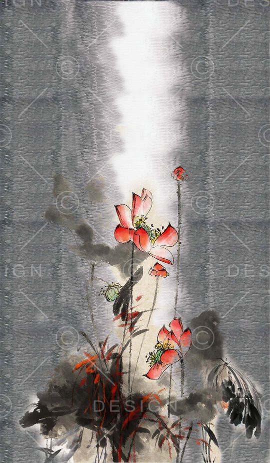 荷花印花华亿平台图片