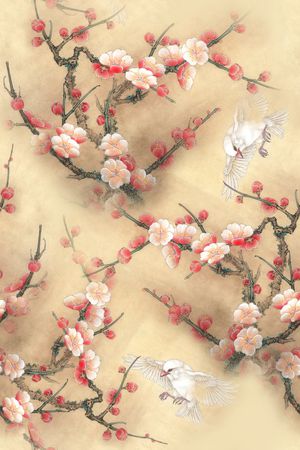 花鸟花朵印花华亿平台图片