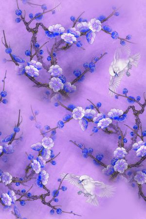 花鸟花朵印花华亿平台图片