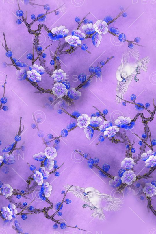 花鸟花朵印花华亿平台图片