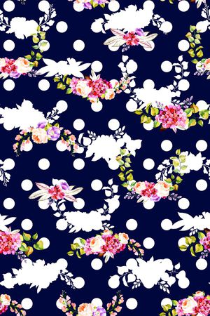 抽象手绘满版花卉印花华亿平台图片