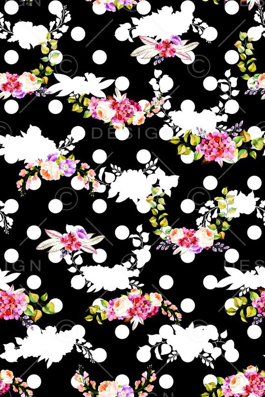 抽象手绘满版花卉印花华亿平台图片