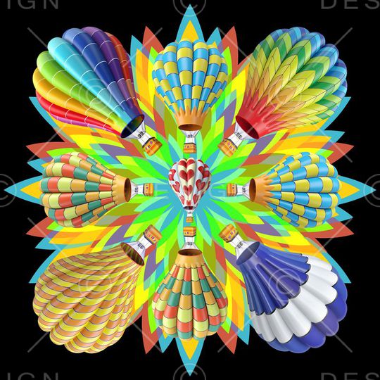 热气球印花华亿平台图片