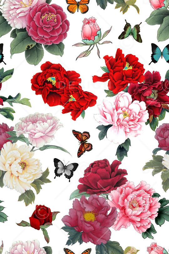 牡丹印花华亿平台图片