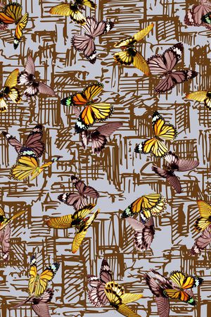 蝴蝶印花华亿平台图片