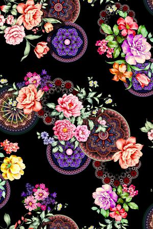 玫瑰花印花华亿平台图片