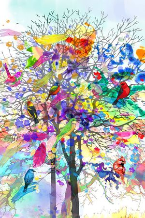 抽象彩色花纹印花华亿平台图片