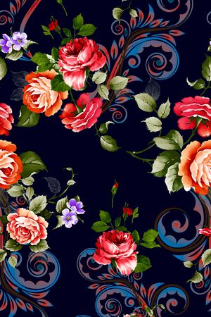 多彩花纹印花华亿平台图片