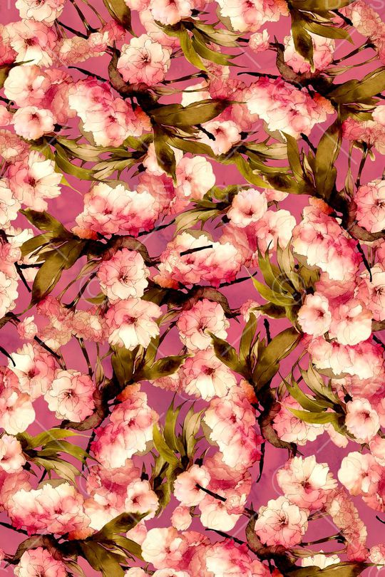 工笔画印花华亿平台图片