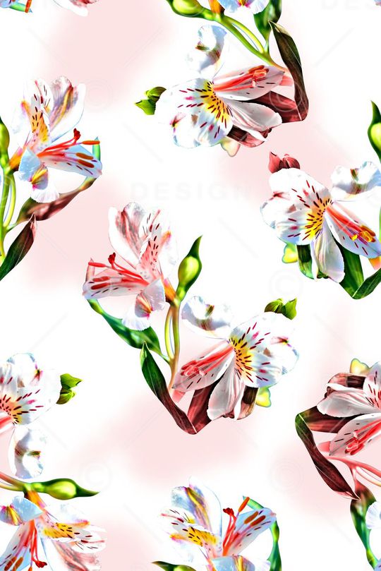 清爽花卉印花华亿平台图片