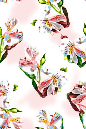 清爽花卉印花华亿平台图片