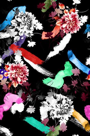 花卉印花华亿平台图片